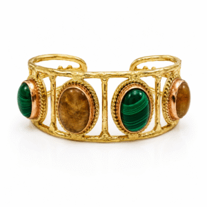 Virelia-cuff-MALACHITE-AND-GOLDEN-JASPER